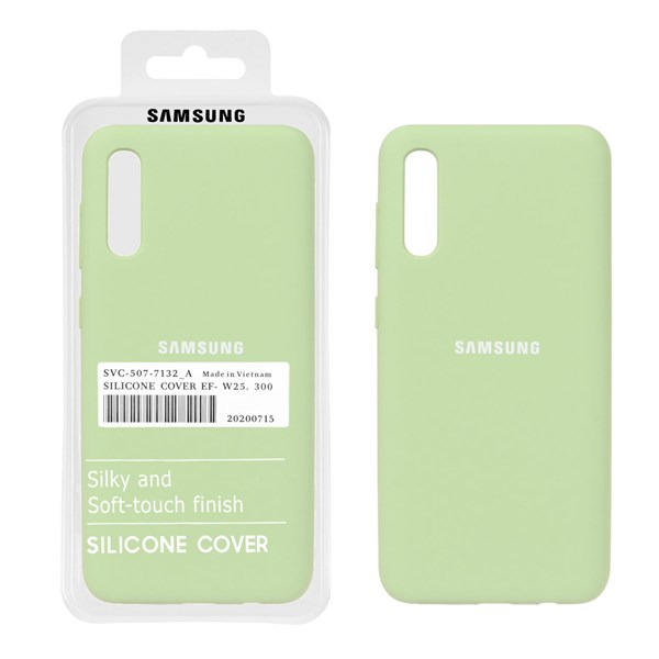 قاب سیلیکونی پاک کنی اورجینال درجه یک Samsung Galaxy A50 / A50s / A30s - سبز مغز پسته ای (پک دار)