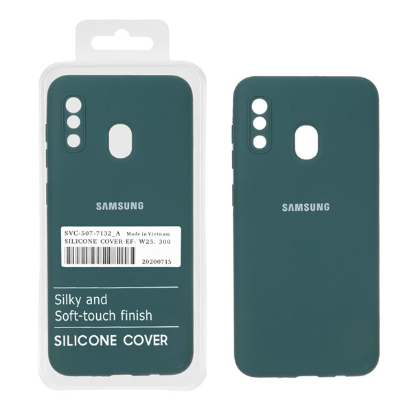 قاب سیلیکونی پاک کنی اورجینال درجه یک Samsung Galaxy A30 / A20 - سبز (پک دار)