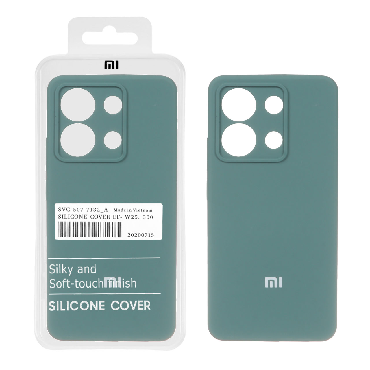 قاب سیلیکونی پاک کنی اورجینال درجه یک Xiaomi Redmi Note 13 4G - سبز (پک دار)