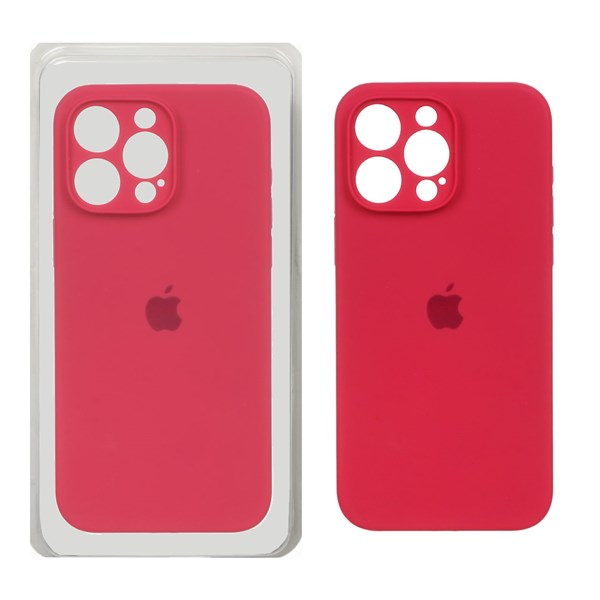 قاب سیلیکونی پاک کنی محافظ لنزدار اورجینال Apple iPhone 15 Pro Max - آلبالویی (پک اصلی)