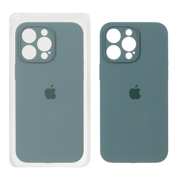قاب سیلیکونی پاک کنی محافظ لنزدار اورجینال Apple iPhone 15 Pro Max - سبز (پک اصلی)