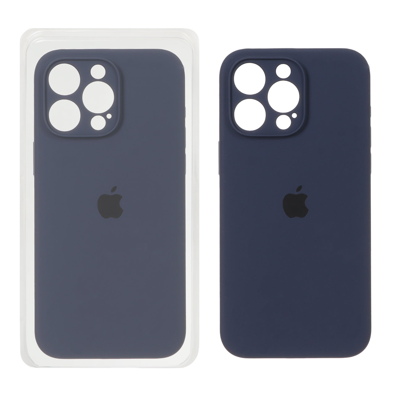 قاب سیلیکونی پاک کنی محافظ لنزدار اورجینال Apple iPhone 15 Pro Max - سرمه ای تیره (پک اصلی)