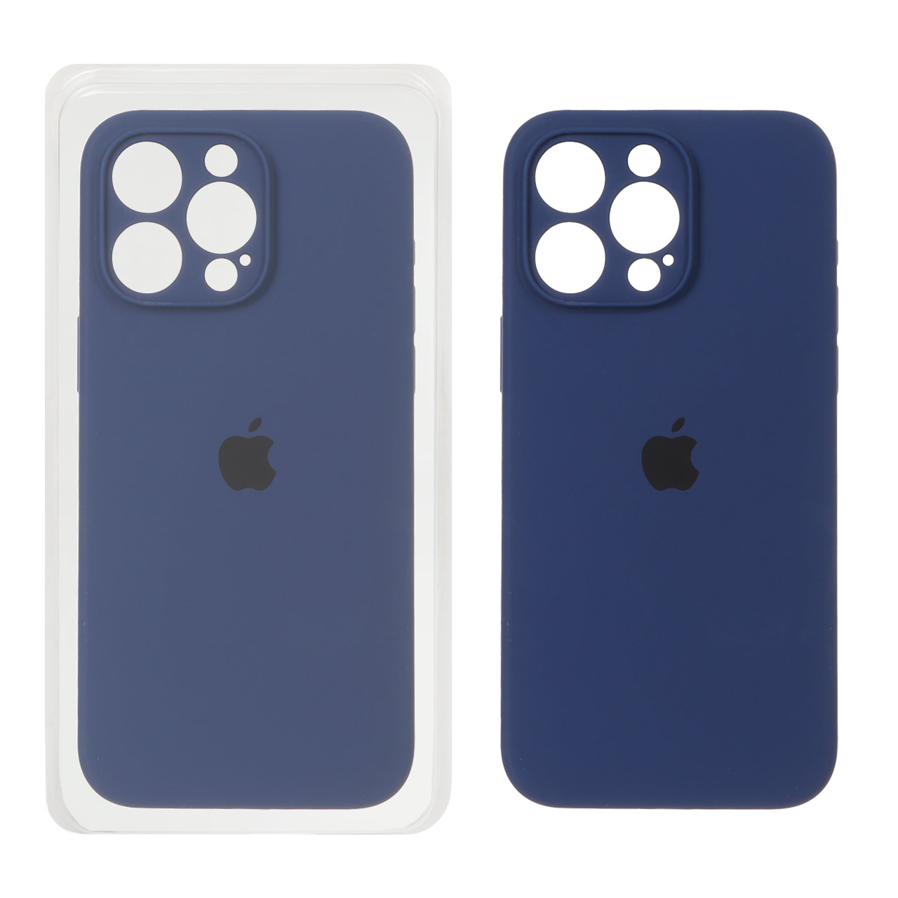 قاب سیلیکونی پاک کنی محافظ لنزدار اورجینال Apple iPhone 15 Pro Max - سرمه ای (پک اصلی)