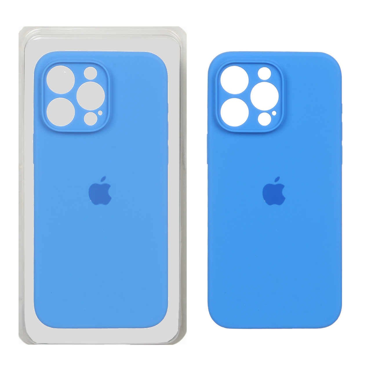 قاب سیلیکونی پاک کنی محافظ لنزدار اورجینال Apple iPhone 15 Pro Max - آبی (پک اصلی)