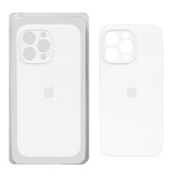 قاب سیلیکونی پاک کنی محافظ لنزدار اورجینال Apple iPhone 15 Pro Max - سفید (پک اصلی)