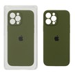 قاب سیلیکونی پاک کنی محافظ لنزدار اورجینال Apple iPhone 13 Pro Max - سبز زیتونی (پک اصلی)