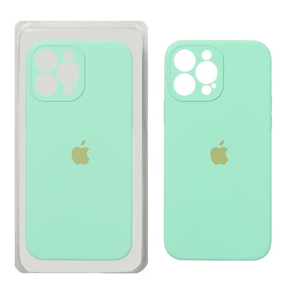 قاب سیلیکونی پاک کنی محافظ لنزدار اورجینال Apple iPhone 13 Pro Max - سبز پاستیلی (پک اصلی)