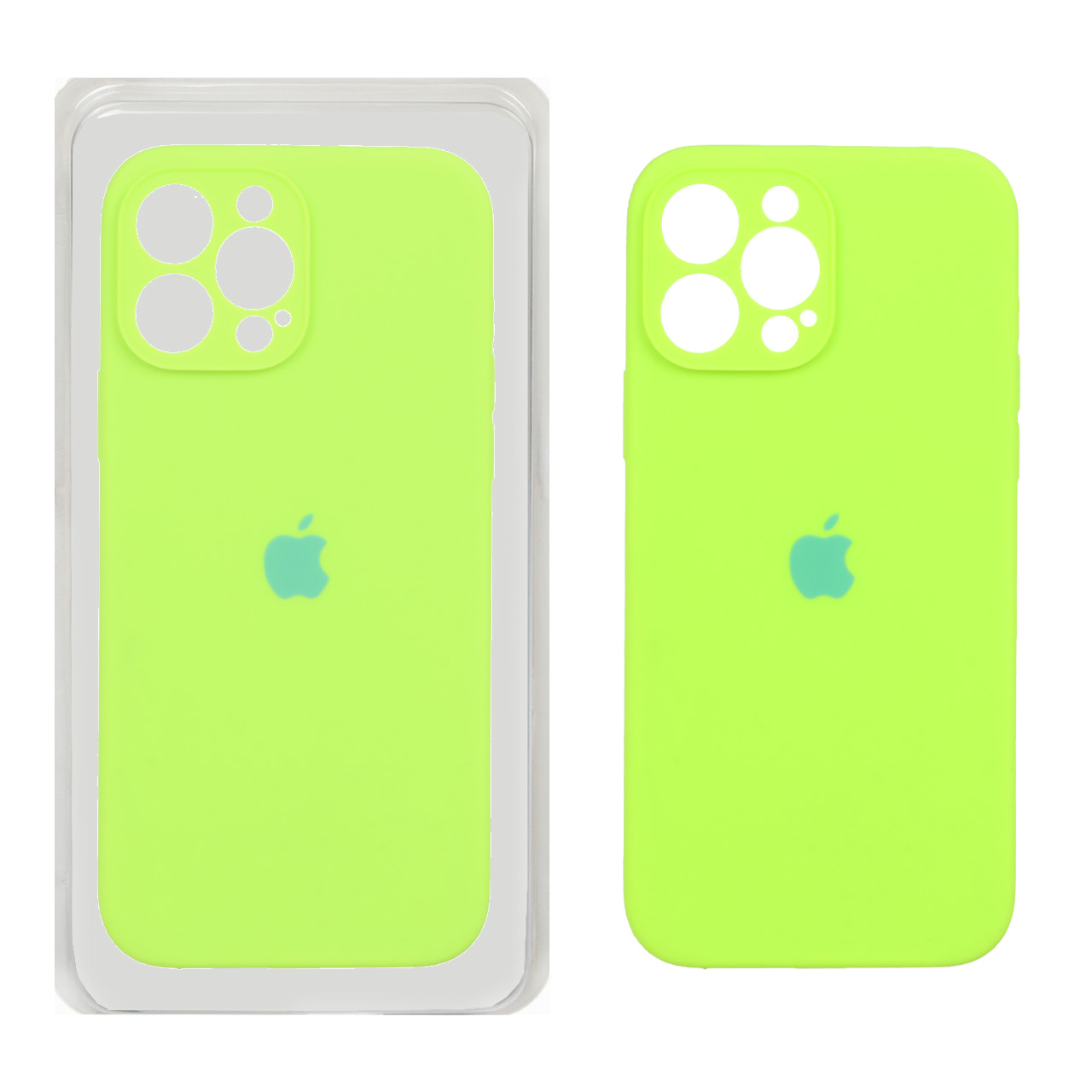 قاب سیلیکونی پاک کنی محافظ لنزدار اورجینال Apple iPhone 13 Pro Max - فسفری (پک اصلی)