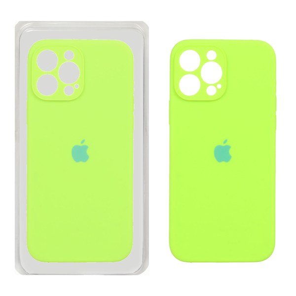 قاب سیلیکونی پاک کنی محافظ لنزدار اورجینال Apple iPhone 13 Pro Max - فسفری (پک اصلی)