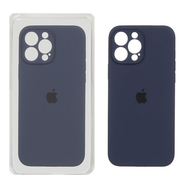 قاب سیلیکونی پاک کنی محافظ لنزدار اورجینال Apple iPhone 13 Pro Max - سرمه ای تیره (پک اصلی)