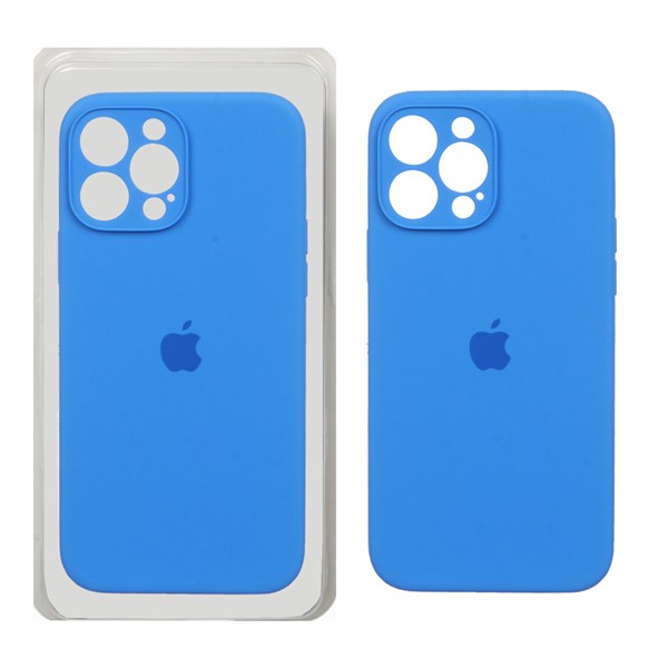 قاب سیلیکونی پاک کنی محافظ لنزدار اورجینال Apple iPhone 13 Pro Max - آبی (پک اصلی)