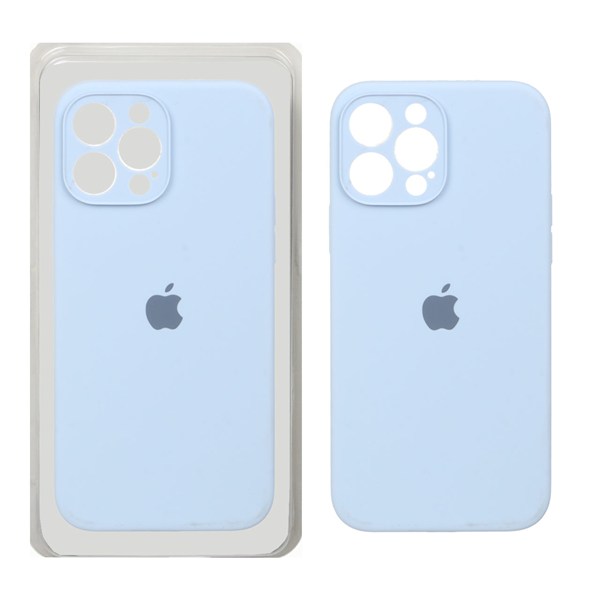 قاب سیلیکونی پاک کنی محافظ لنزدار اورجینال Apple iPhone 13 Pro  - آبی کبریتی (پک اصلی)