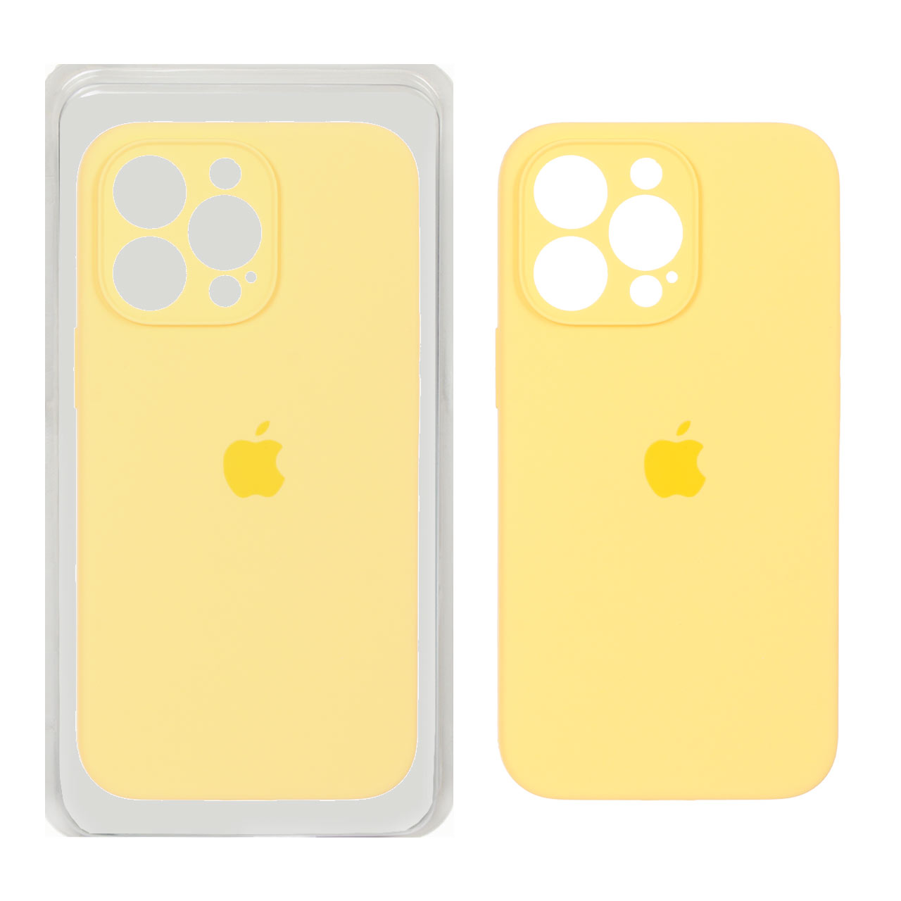قاب سیلیکونی پاک کنی محافظ لنزدار اورجینال Apple iPhone 13 Pro - زرد (پک اصلی)