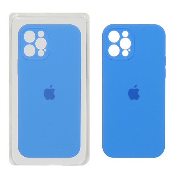 قاب سیلیکونی پاک کنی محافظ لنزدار اورجینال Apple iPhone 12 Pro - آبی (پک اصلی)
