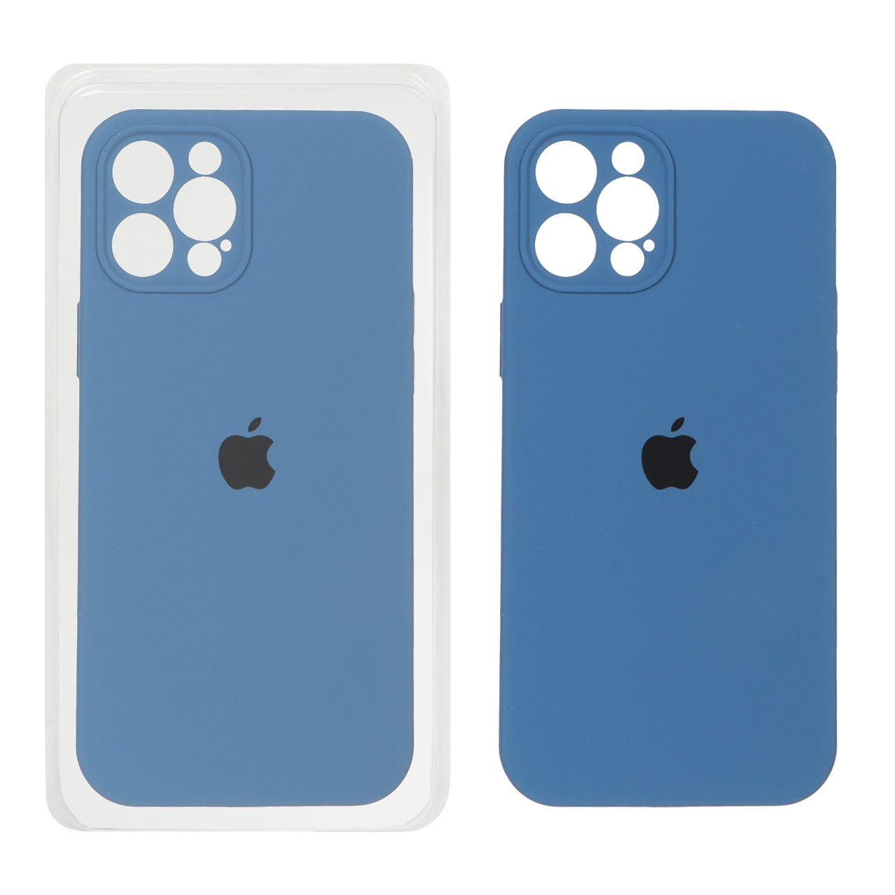 قاب سیلیکونی پاک کنی محافظ لنزدار اورجینال Apple iPhone 12 Pro Max - آبی تیره (پک اصلی)