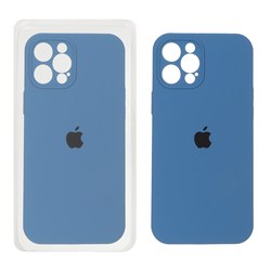قاب سیلیکونی پاک کنی محافظ لنزدار اورجینال Apple iPhone 12 Pro Max - آبی تیره (پک اصلی)