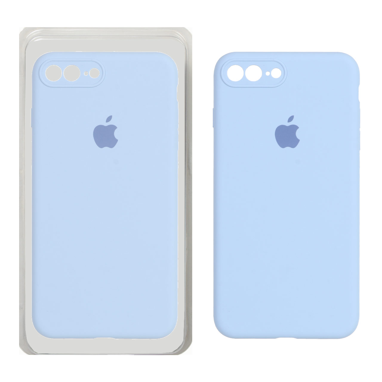 قاب سیلیکونی پاک کنی محافظ لنزدار اورجینال Apple iPhone 7 Plus / iPhone 8 Plus - آبی کبریتی (پک اصلی)
