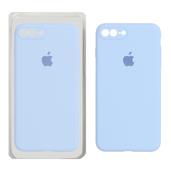 قاب سیلیکونی پاک کنی محافظ لنزدار اورجینال Apple iPhone 7 Plus / iPhone 8 Plus - آبی کبریتی (پک اصلی)