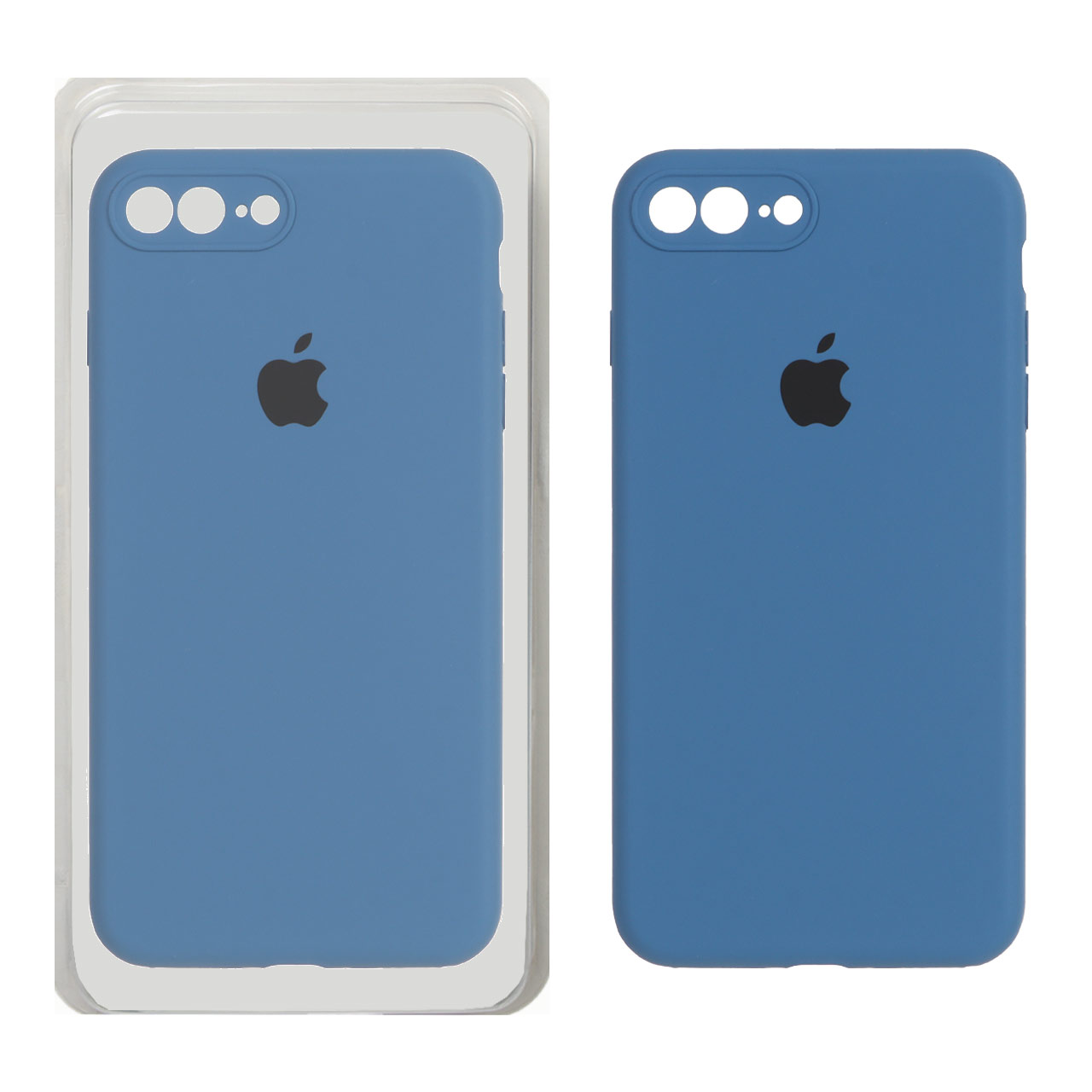 قاب سیلیکونی پاک کنی محافظ لنزدار اورجینال Apple iPhone 7 Plus / iPhone 8 Plus - آبی تیره (پک اصلی)