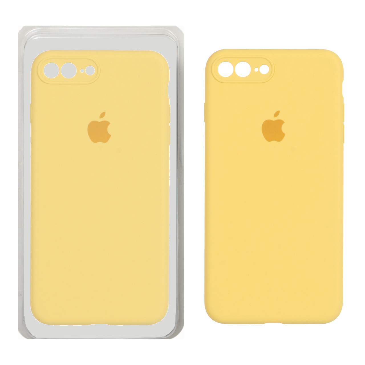 قاب سیلیکونی پاک کنی محافظ لنزدار اورجینال Apple iPhone 7 Plus / iPhone 8 Plus - زرد (پک اصلی)