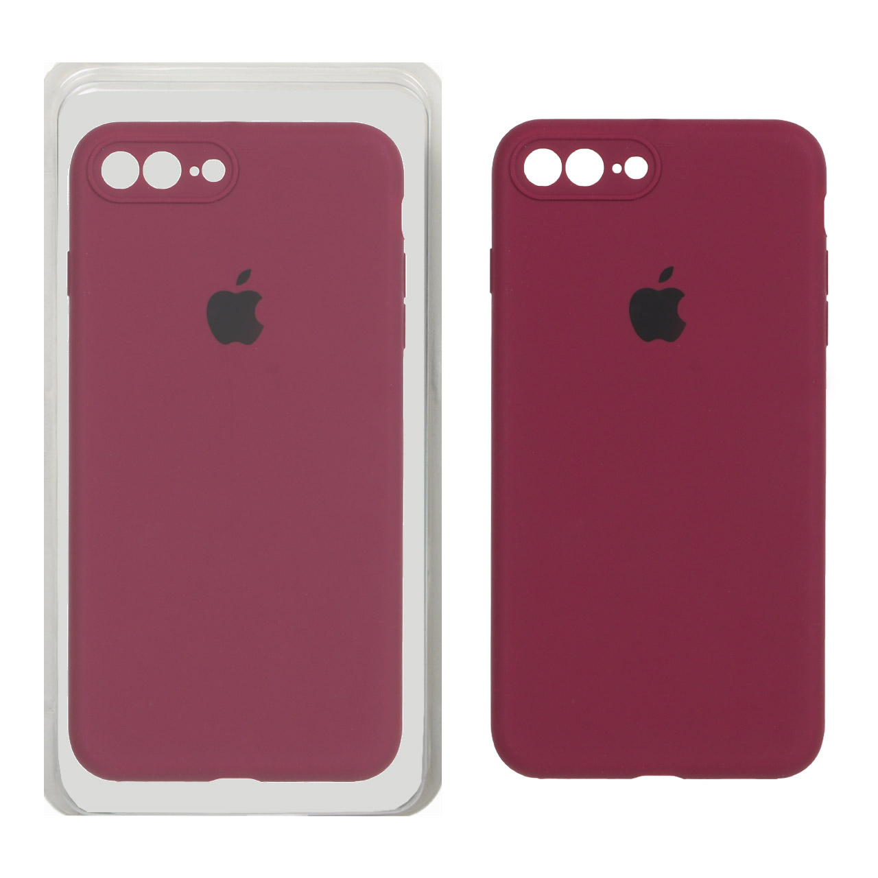 قاب سیلیکونی پاک کنی محافظ لنزدار اورجینال Apple iPhone 7 Plus / iPhone 8 Plus - زرشکی (پک اصلی)
