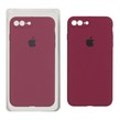 قاب سیلیکونی پاک کنی محافظ لنزدار اورجینال Apple iPhone 7 Plus / iPhone 8 Plus - زرشکی (پک اصلی)