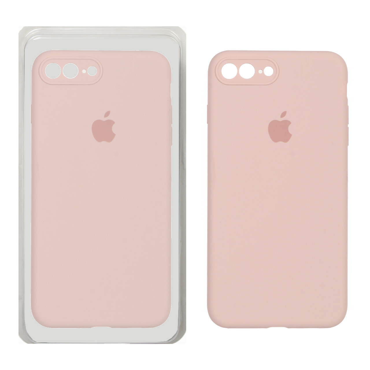 قاب سیلیکونی پاک کنی محافظ لنزدار اورجینال Apple iPhone 7 Plus / iPhone 8 Plus - صورتی چرک (پک اصلی)