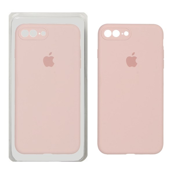 قاب سیلیکونی پاک کنی محافظ لنزدار اورجینال Apple iPhone 7 Plus / iPhone 8 Plus - صورتی چرک (پک اصلی)