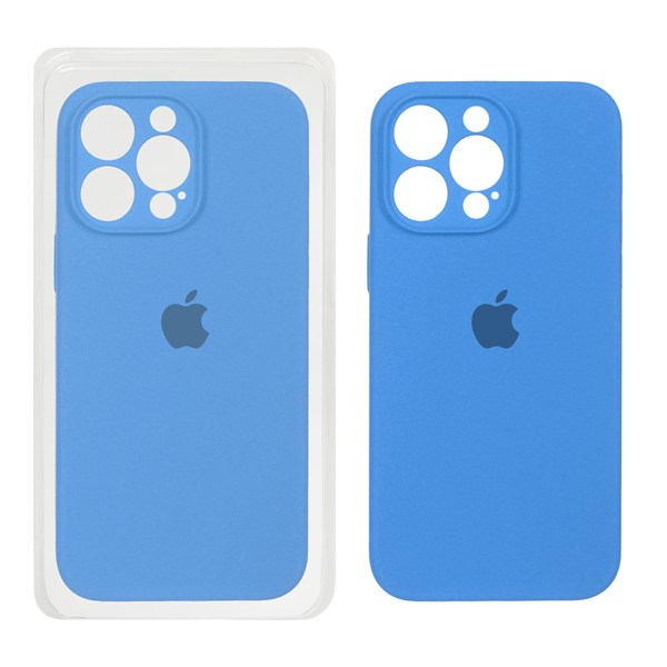 قاب سیلیکونی پاک کنی محافظ لنزدار اورجینال Apple iPhone 14 Pro Max - آبی (پک اصلی)