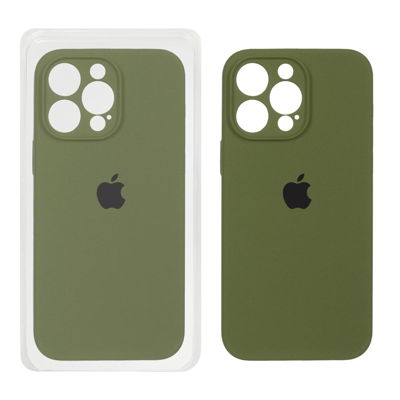 قاب سیلیکونی پاک کنی محافظ لنزدار اورجینال Apple iPhone 14 Pro Max - سبز زیتونی (پک اصلی)
