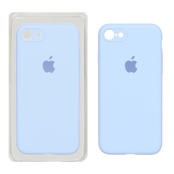 قاب سیلیکونی پاک کنی محافظ لنزدار اورجینال Apple iPhone SE (2020) / iPhone 7 / iPhone 8 - آبی کبریتی (پک اصلی)