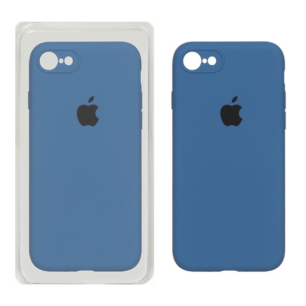 قاب سیلیکونی پاک کنی محافظ لنزدار اورجینال Apple iPhone SE (2020) / iPhone 7 / iPhone 8 - آبی تیره (پک اصلی)