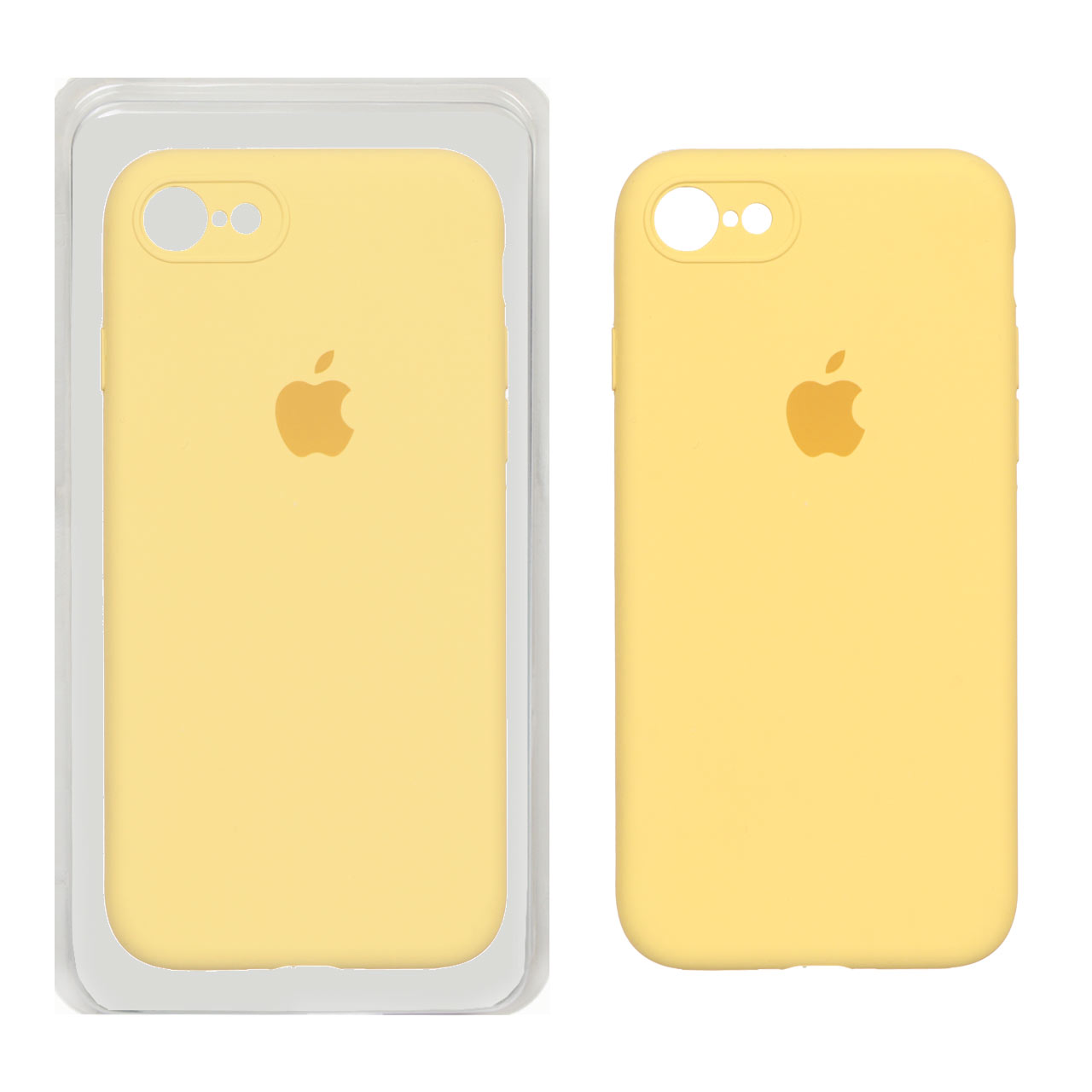 قاب سیلیکونی پاک کنی محافظ لنزدار اورجینال Apple iPhone SE (2020) / iPhone 7 / iPhone 8 - زرد (پک اصلی)