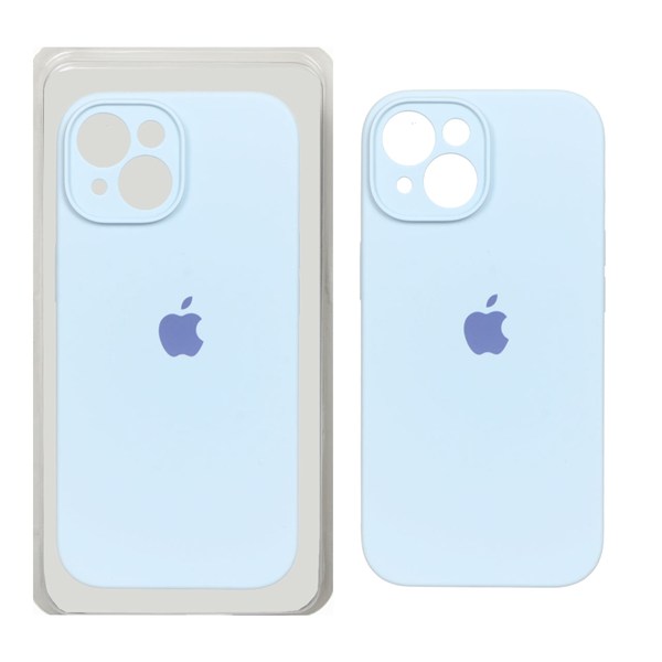 قاب سیلیکونی پاک کنی محافظ لنزدار اورجینال Apple iPhone 15 - آبی آسمانی (پک اصلی)