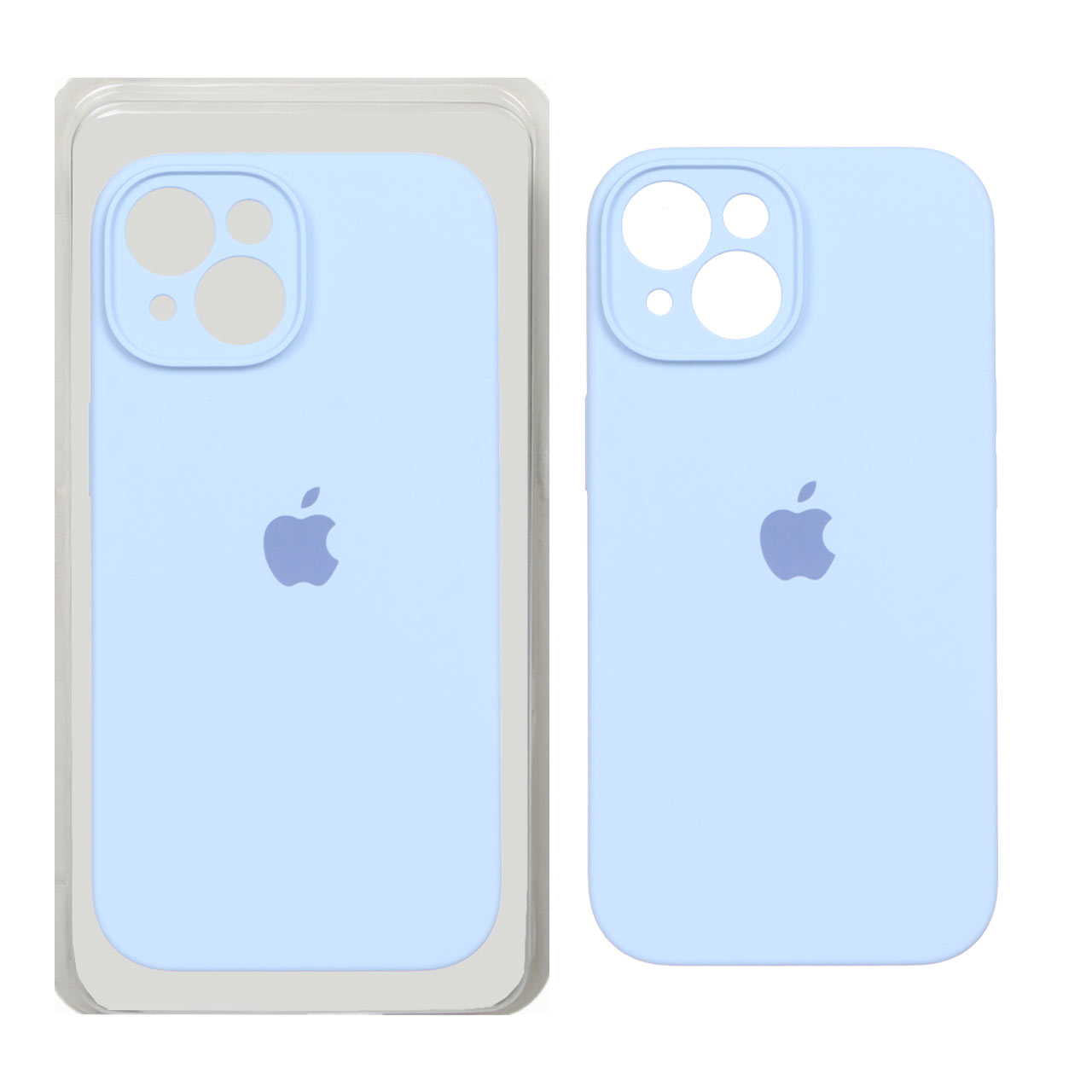 قاب سیلیکونی پاک کنی محافظ لنزدار اورجینال Apple iPhone 15 - آبی کبریتی (پک اصلی)