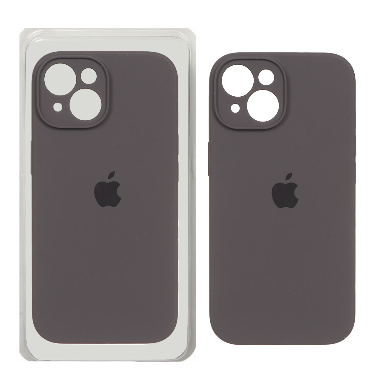قاب سیلیکونی پاک کنی محافظ لنزدار اورجینال Apple iPhone 15 - ذغالی (پک اصلی)