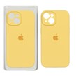 قاب سیلیکونی پاک کنی محافظ لنزدار اورجینال Apple iPhone 15 - زرد (پک اصلی)
