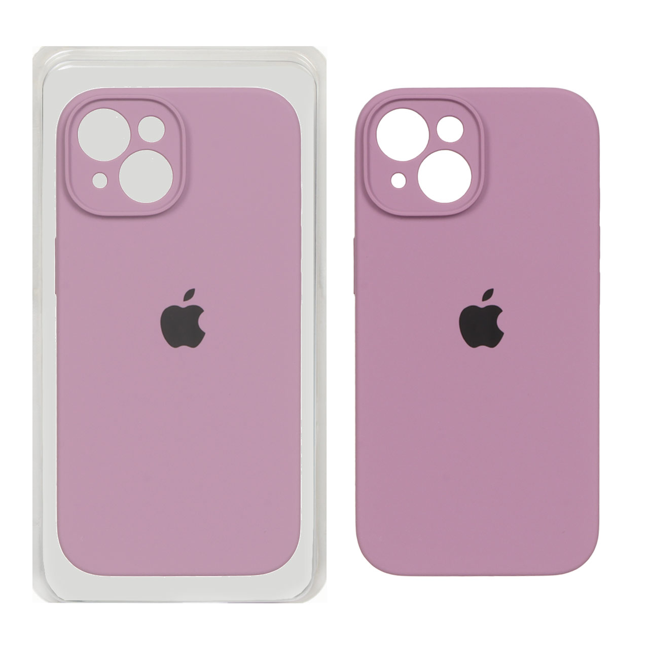 قاب سیلیکونی پاک کنی محافظ لنزدار اورجینال Apple iPhone 15 - بنفش کدر (پک اصلی)