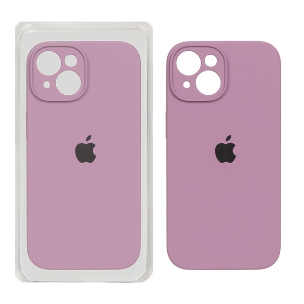 قاب سیلیکونی پاک کنی محافظ لنزدار اورجینال Apple iPhone 15 - بنفش کدر (پک اصلی)