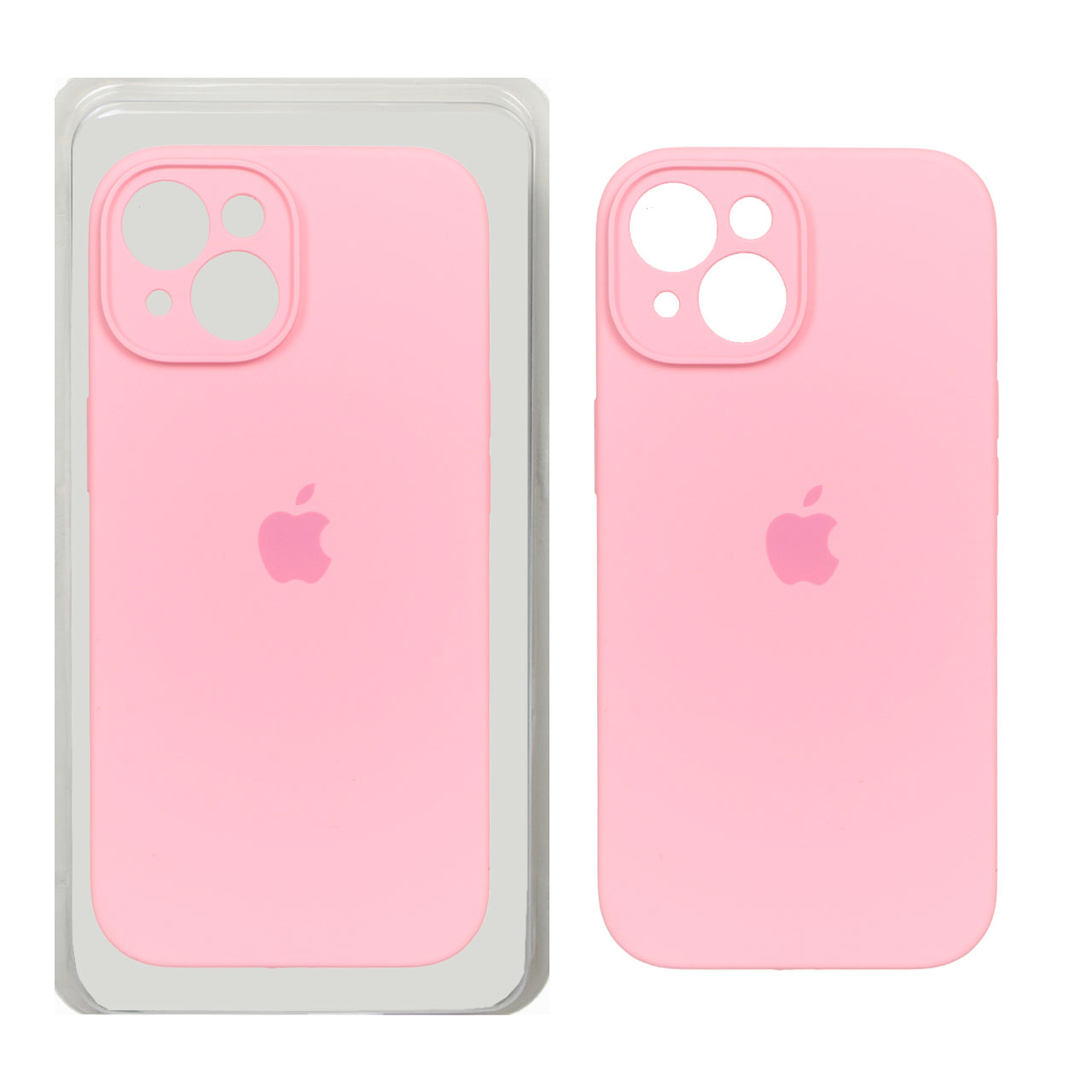 قاب سیلیکونی پاک کنی محافظ لنزدار اورجینال Apple iPhone 15 - صورتی (پک اصلی)
