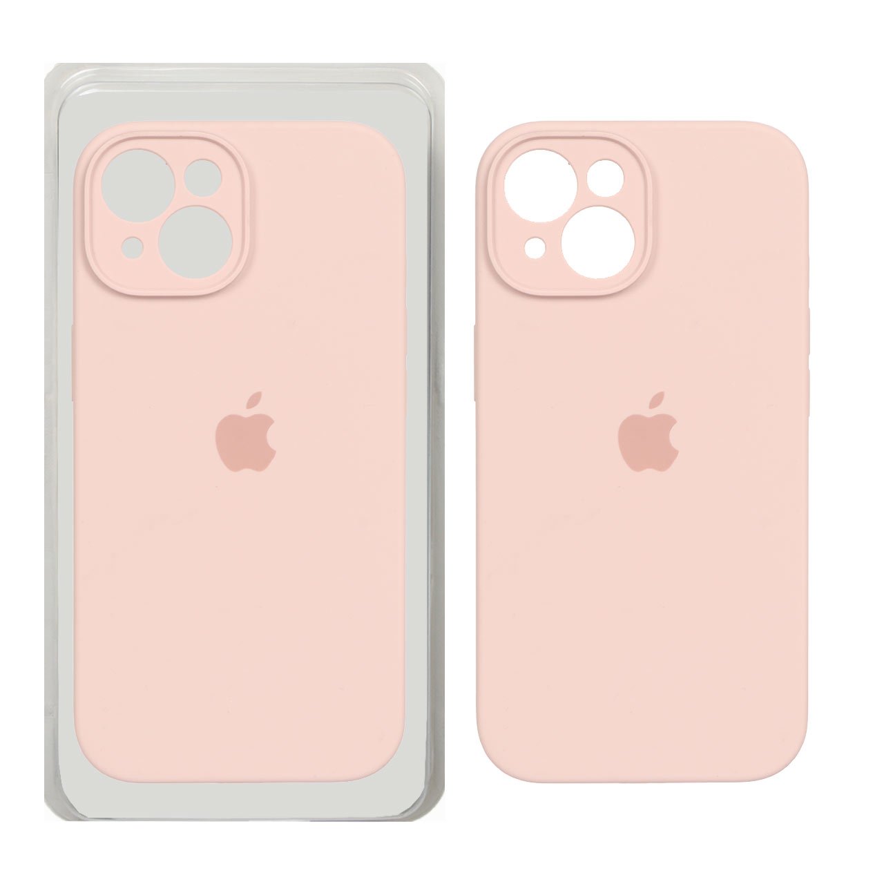 قاب سیلیکونی پاک کنی محافظ لنزدار اورجینال Apple iPhone 15 - صورتی چرک (پک اصلی)
