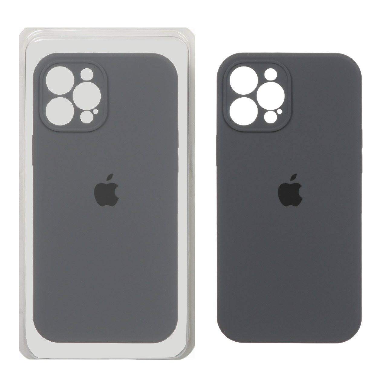 قاب سیلیکونی پاک کنی محافظ لنزدار اورجینال Apple iPhone 12 Pro Max - خاکستری (پک اصلی)