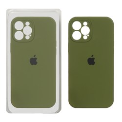قاب سیلیکونی پاک کنی محافظ لنزدار اورجینال Apple iPhone 12 Pro Max - سبز زیتونی (پک اصلی)