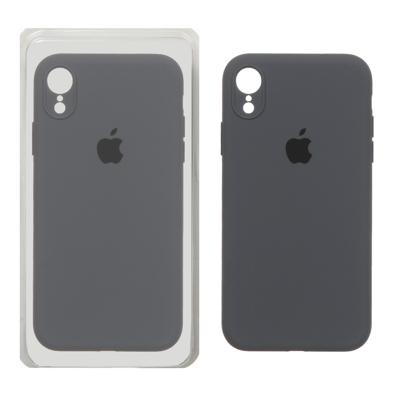 قاب سیلیکونی پاک کنی محافظ لنزدار اورجینال Apple iPhone XR - خاکستری (پک اصلی)