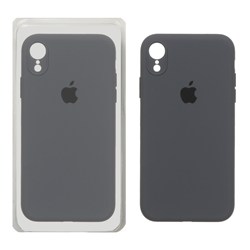 قاب سیلیکونی پاک کنی محافظ لنزدار اورجینال Apple iPhone XR - خاکستری (پک اصلی)