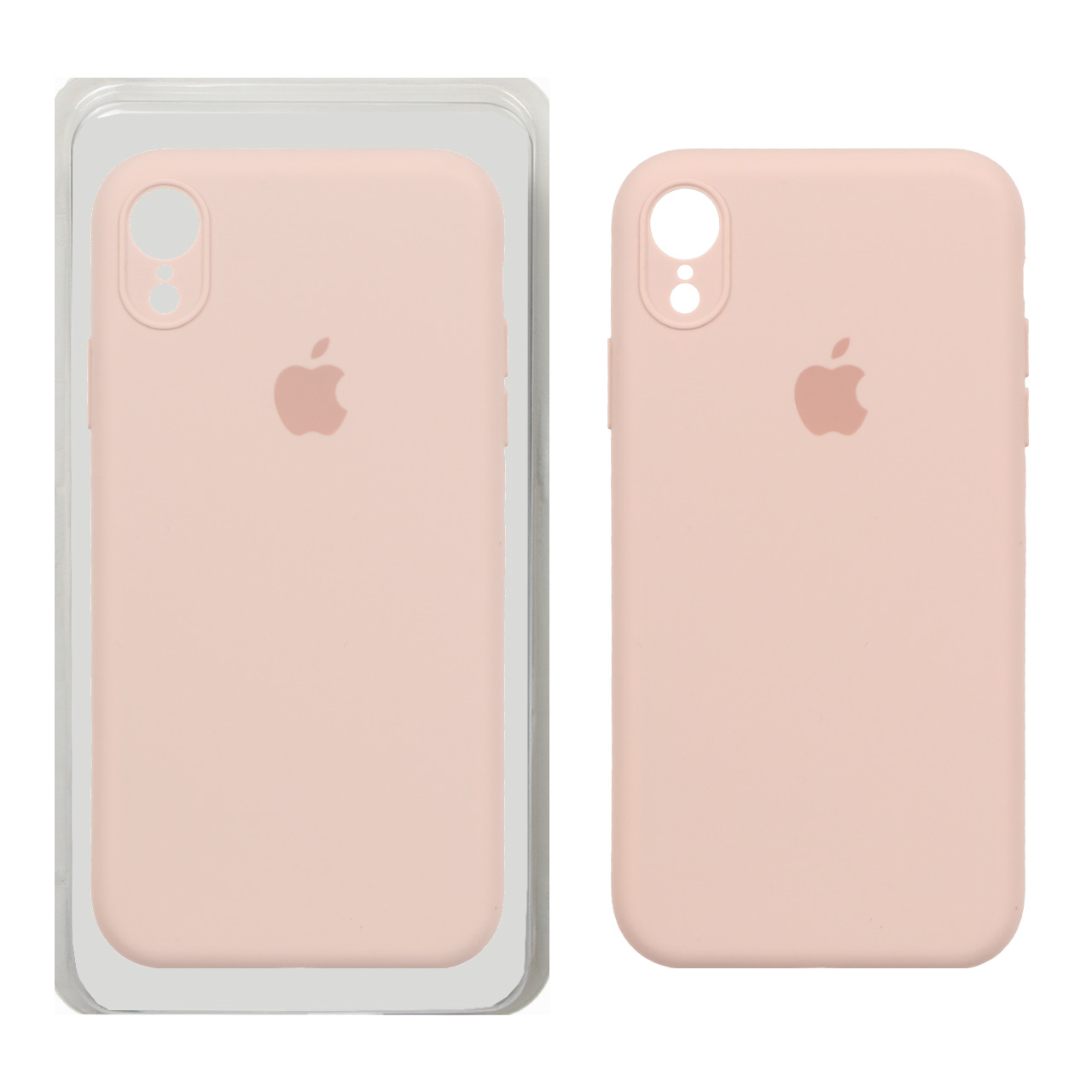 قاب سیلیکونی پاک کنی محافظ لنزدار اورجینال Apple iPhone XR - صورتی چرک (پک اصلی)
