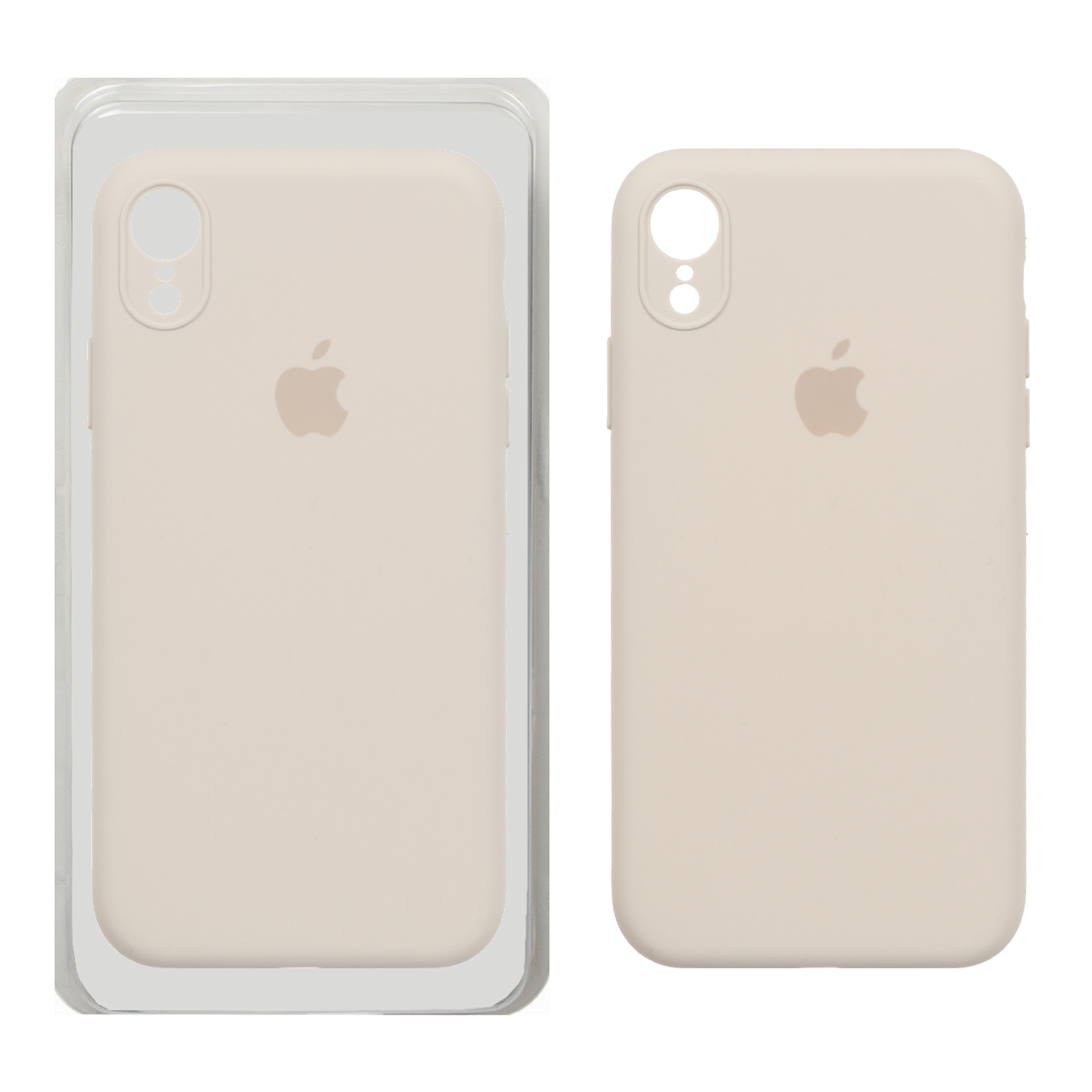 قاب سیلیکونی پاک کنی محافظ لنزدار اورجینال Apple iPhone XR - خاکی (پک اصلی)