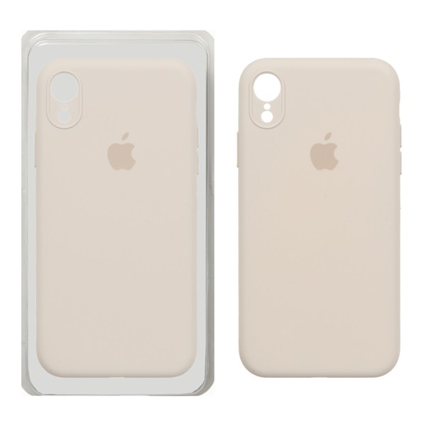 قاب سیلیکونی پاک کنی محافظ لنزدار اورجینال Apple iPhone XR - خاکی (پک اصلی)
