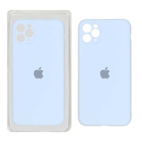 قاب سیلیکونی پاک کنی محافظ لنزدار اورجینال Apple iPhone 11 Pro Max - آبی آسمانی (پک اصلی)