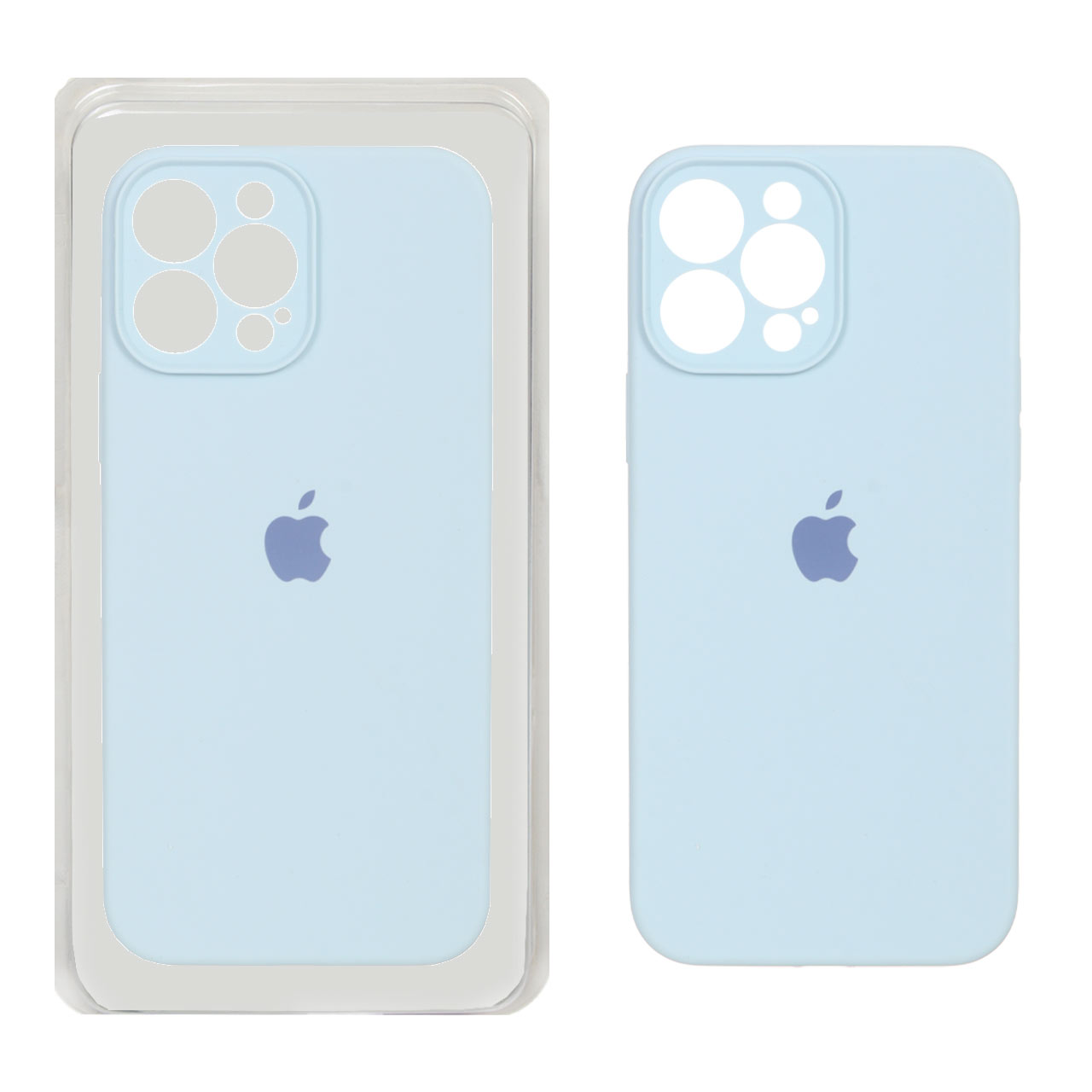 قاب سیلیکونی پاک کنی محافظ لنزدار اورجینال Apple iPhone 13 Pro Max - آبی آسمانی (پک اصلی)